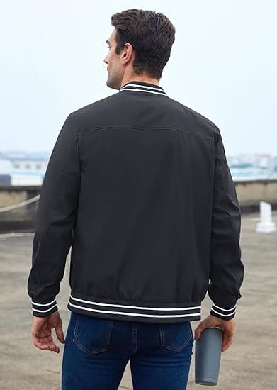 Herrar Casual Pilot Full Zip Jacka Black L