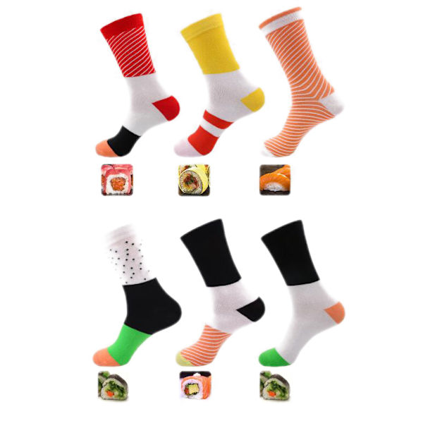 Herr Dam Sushi Strumpor Box Lax Gurka Maki 3 pair