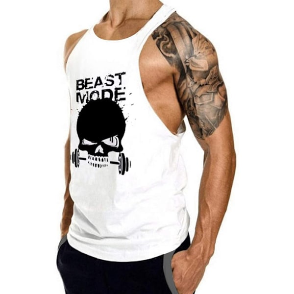 Mænds Gym Bodybuilding Stringer Tanktop Black 2XL