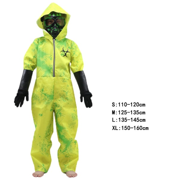 Barn Toxic Hazmat Cosplay Kostym Green S