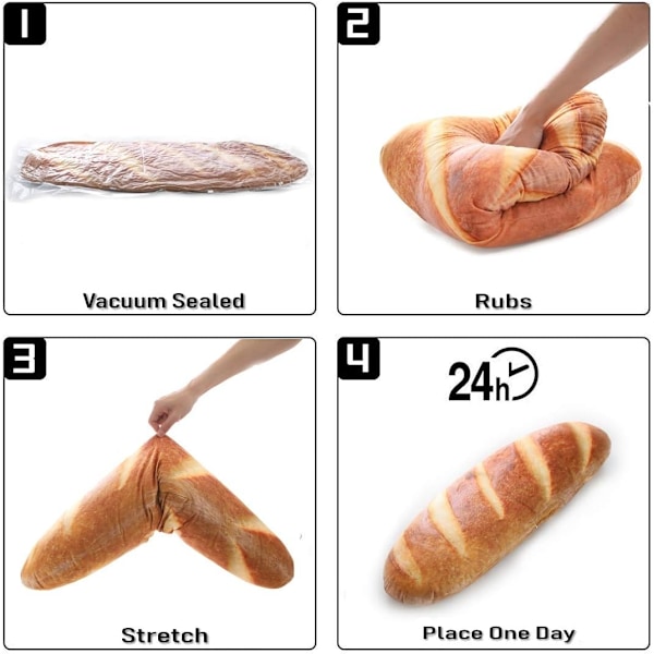 3D Simuleret Brødformet Plys Pude, Blød Smørristet Brød Mad Pude 100CM