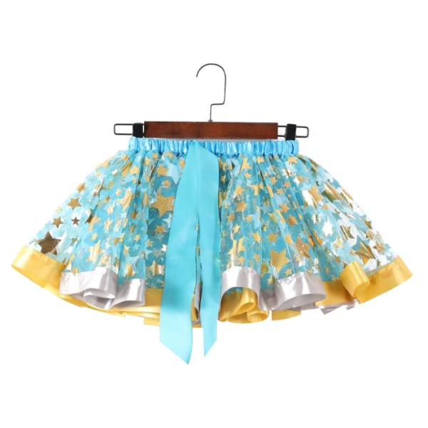 Små flickor Princess Tulle Tutu Kjol Dans Kjol Halloween blue gold S