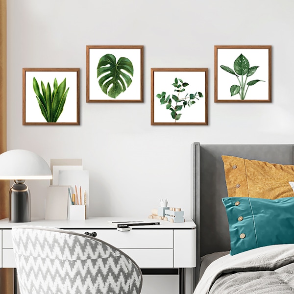 4 paneler Botanisk inramad bildram Collage Set