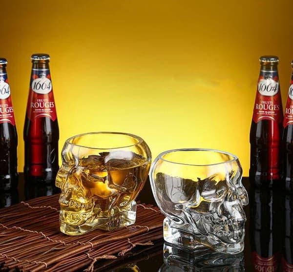2 stk. Halloween-kranie Klar Vinglas 80ML