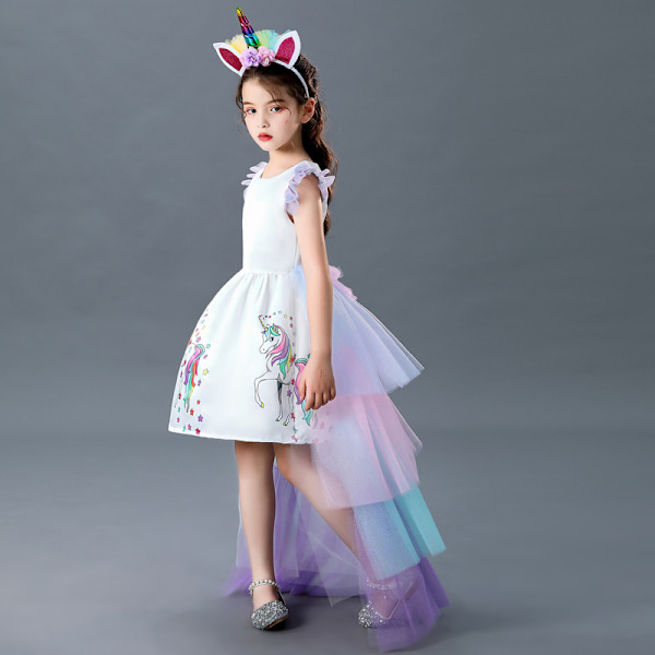 Pige Unicorn Prinsesse Kjole Unicorn Kostume til Piger A 140cm