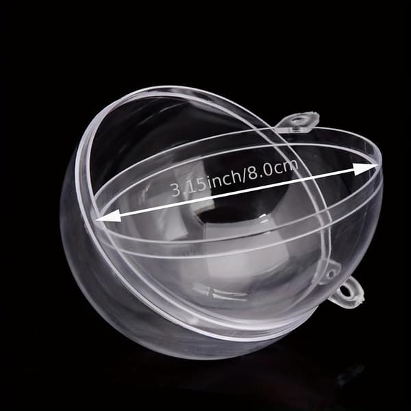 20 Klar Fyllbare Julekuler, 80mm Transparent Plastkule 8cm