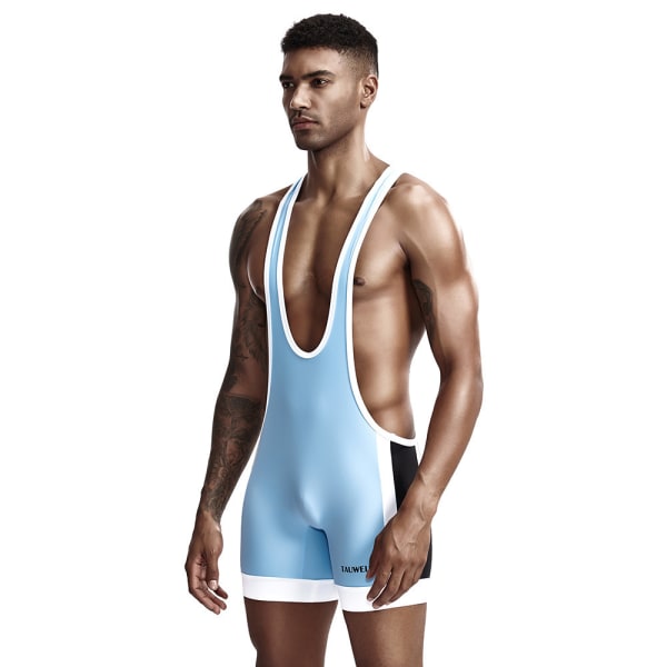 Tight Tight Bodysuit för män med flera funktioner Light Blue 2XL