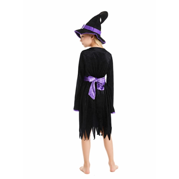 Halloween häxa kostym Set klänning hatt för Halloween M