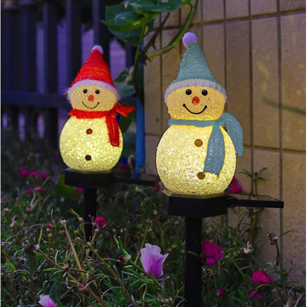 Solar Pathway Lights, Snowman Christmas Pathway Lights blue