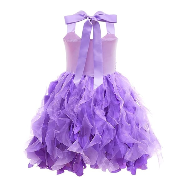Tutu-klänning för flickor, Glittrande Sekvenstull Prinsessfödelsedagsklänning Purple 10T