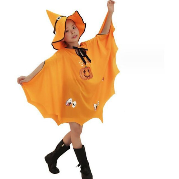 Pige Witch Græskar Kappe Kappe Giveaway Hat Orange