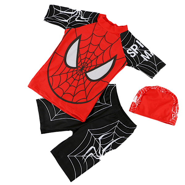 Spider-Man uimapuku pojille, kaksiosainen toppi ja shortsit Black 2XL