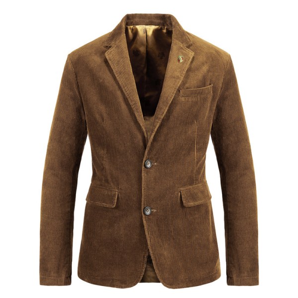 Vintage kavaj för casual casual manchester kostym för män brown 2XL