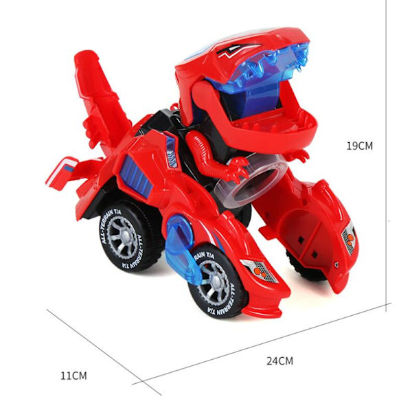 Elektrisk Automatisk Dinosaur Transformerbil red