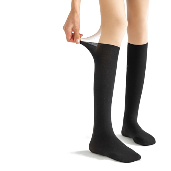 Mock Thigh High Strumpor Höga strumpor för kvinnor black2