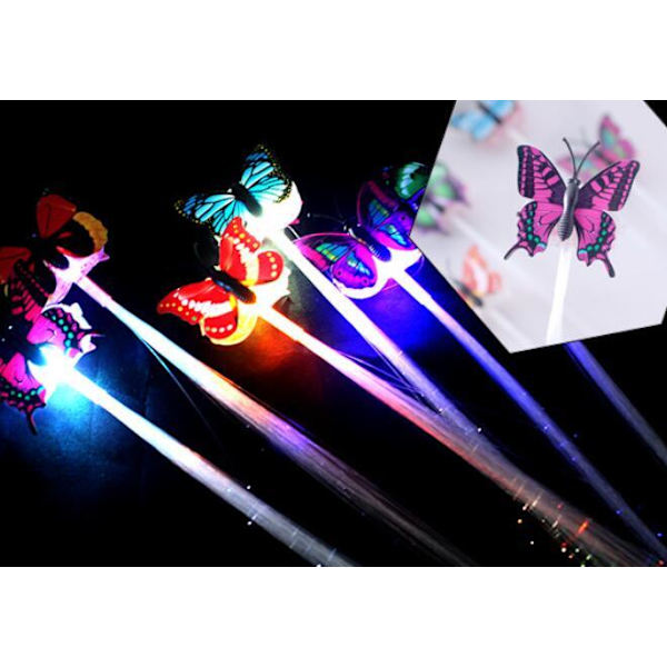 5 stk. LED Lys Fiberoptisk Butterfly Hårklip 5PCS