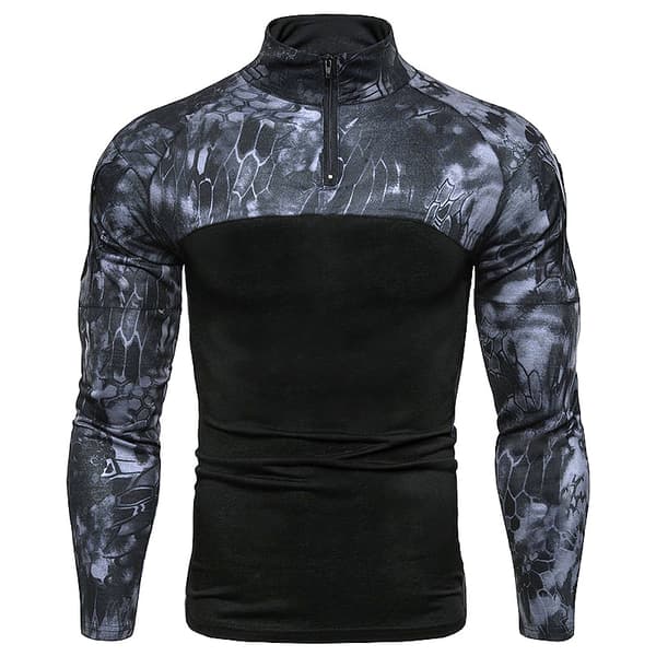 Menn's Stalker Langærmet Stealthy Camo Tee Black 2XL