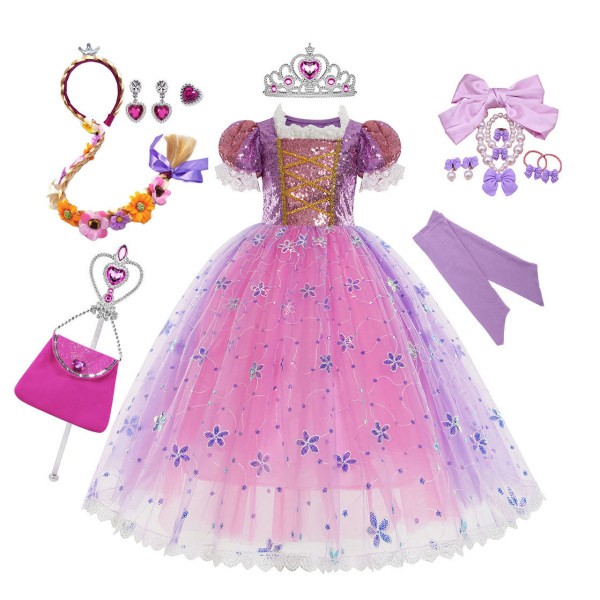 Prinsessklänningar för flickor, Halloween-kostymer 110cm