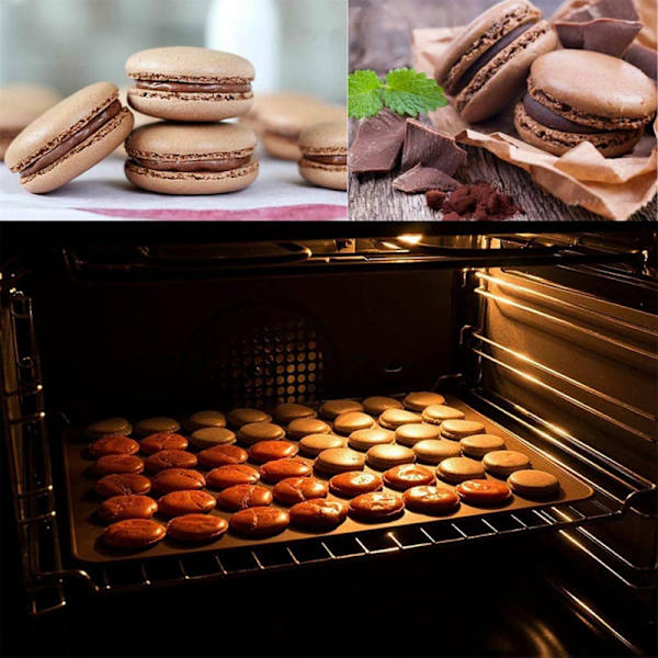 Silikonbakplåtar för Macarons, 2 Icke-Klibbiga Silikonbakplåtar