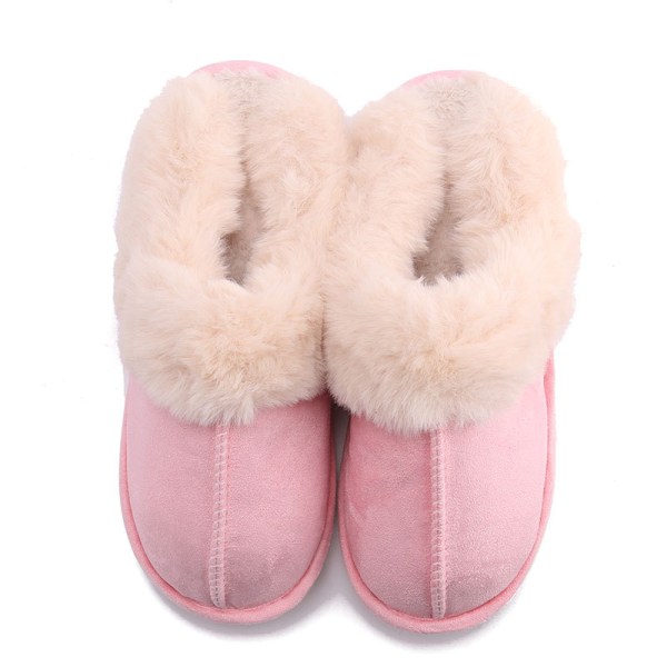 Dame Fuzzy Memory Foam Topplaster Fluffy Vinter Hjemmesko Pink 42