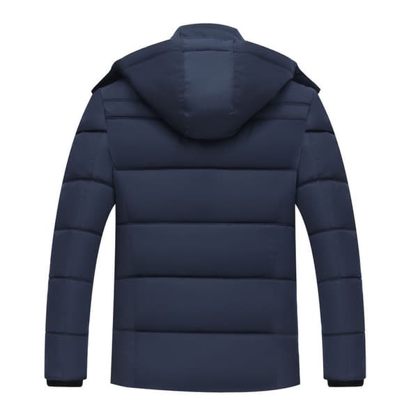 Vintervarm Herrpuffjacka med Huva Parkas Blue L