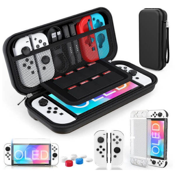 Etui til Nintendo Switch OLED Model, Beskyttelse til Switch OLED Switch Etui Black