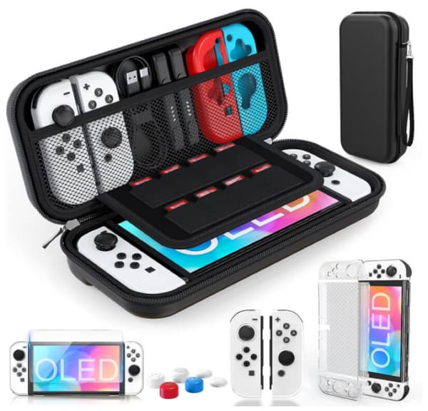 Kotelo Nintendo Switch OLED -mallille, suojaa Switch OLED -pelikonsolille Black