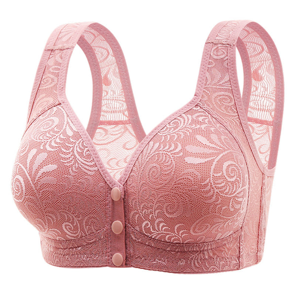 Dame BH med lukking foran, sømløs, ren bomull, myk cup Light Pink 42/95