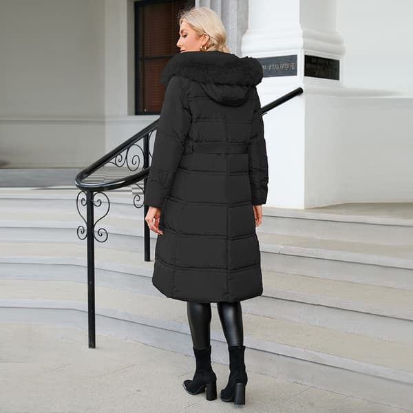 Vinterjakke for kvinner - Lang dunjakke Black S