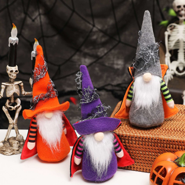 Halloween Dekorationer, Plys Hexe Figur Dekoration til Fest Grey