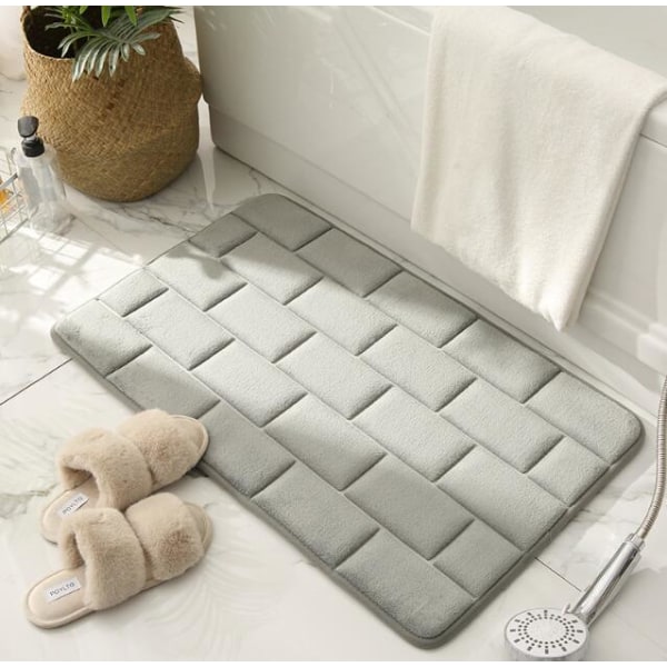 Superabsorberende Hurtigtørrende Badeværelsessvamp Gulvmåtte Gray 50*80CM