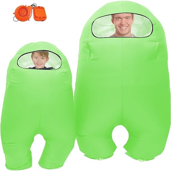 Uppblåsbar Astronaut Rymddräkt Uppblåsbar Dräkt Helkroppsdräkt Halloween Cosplay Dräkter Green Kid