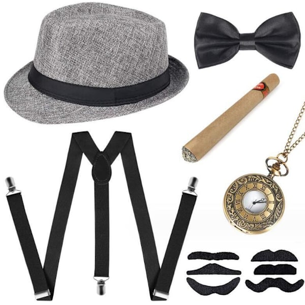 1920-luvun Miesten Asusteet Teemajuhliin Grey