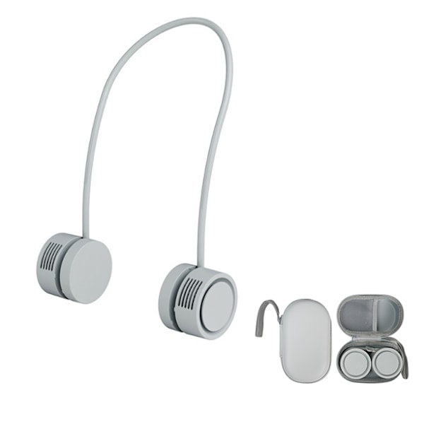 Bærbar halsbåndsventilator, foldbar genopladelig mini-halsbåndsventilator Ice green