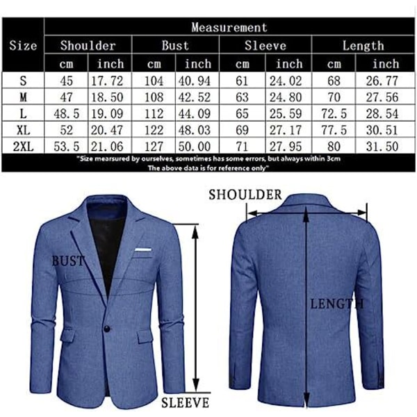 Slim Fit kavaj för män, lätt kostymjacka, 1 knapp red L