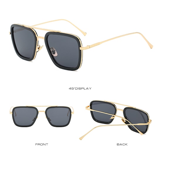 Retro Aviator Solglasögon fyrkantig metallram Style 4