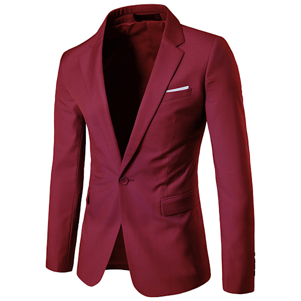 Lätt kavaj för män med en knapp, slim fit kappa red 2XL