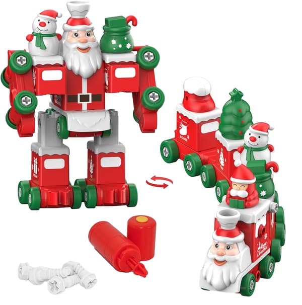 Jul-Tåg Byggleksaker, Jultomte Transformerande Robotleksaker