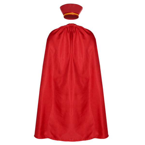 Herr Farquaad Cosplay Kostym Outfit Röd mantel Toppar Hatt Full Set XS