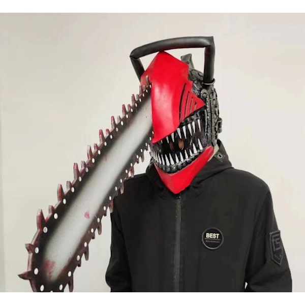 Halloween Chainsaw Man Latex Hodeplagg S