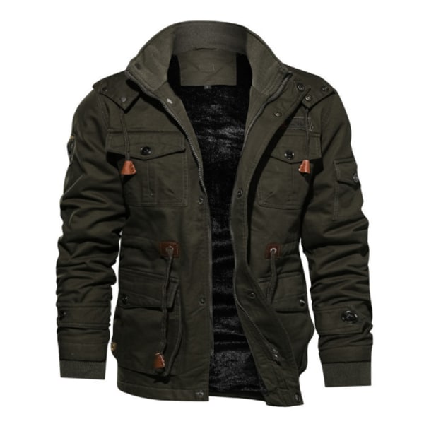 Vinter Casual Thicken Jacketjacka för män dark green M