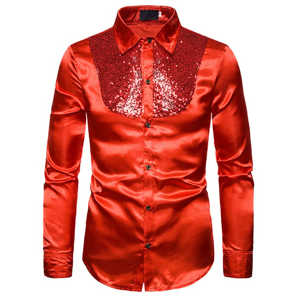 Herrar Glittrande Sekvens Disco Party Klänningar Red M