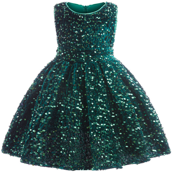 Tyttöjen Sekvenssit Meidän Sleeveless Sparkly Lasten Juhla Sekvenssi Sparkle Meidän green 80cm