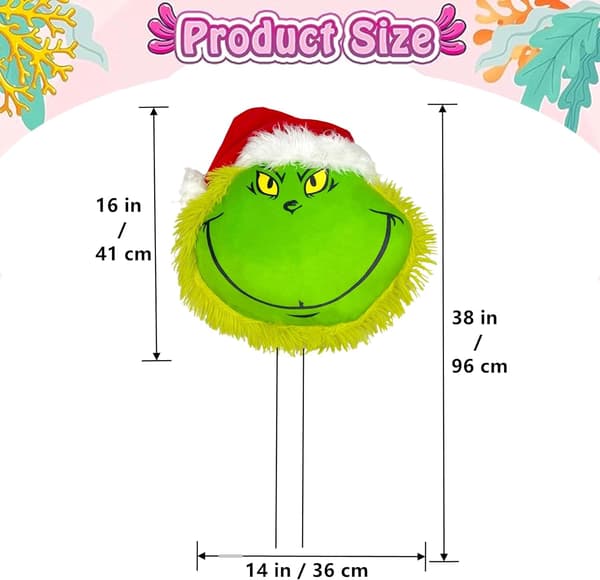 Fluffig grön Grinch julgransdekoration Head