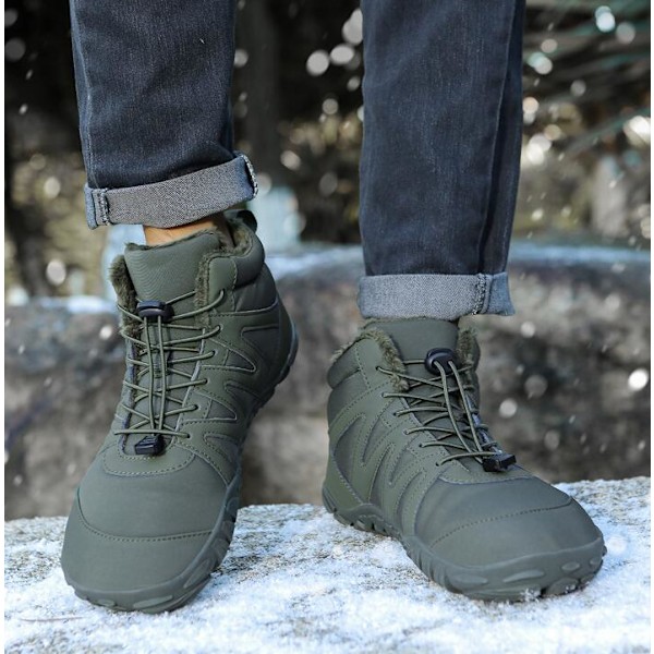 Vinterboots för kvinnor och män, fodrade varma vinterskor Army Green 43