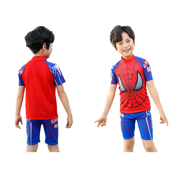 Spider-Man Baddräkt Pojkar Barn Tvådelad Topp Shorts Set Blue XL