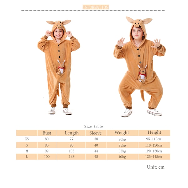 Halloween Barnkläder för Barn - Hoppande Joey Känguru Fancy Dress Kostym M 
