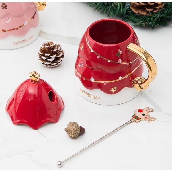450ml Mugg i Julgransform Red