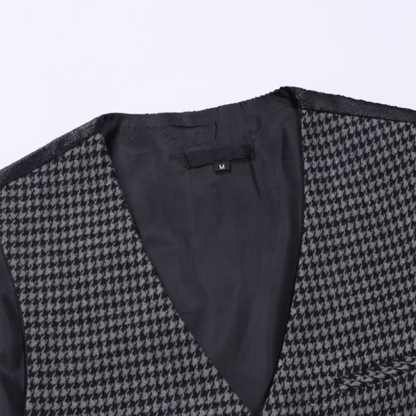 Miesten Pukuliivi Business Ruudullinen Juhlava Liivi Slim Fit Liivit grey XL