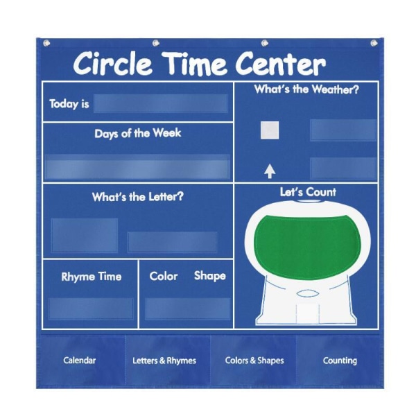 Återvinningsbara Learning Center-kortset för förskolan Blue